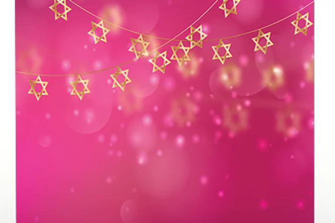 Pink Mazel Tov photo booth backdrop