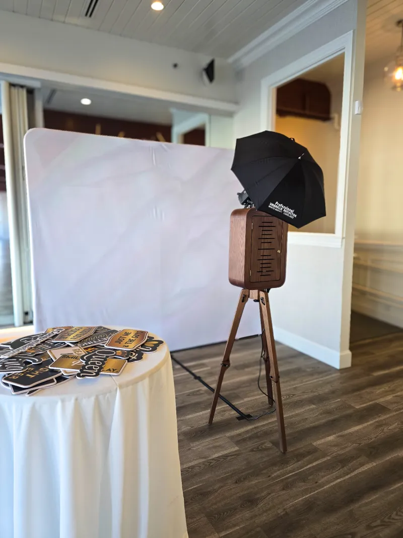 Flashback booth printed photo strips on display