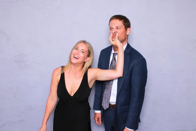 Cement photo booth backdrop