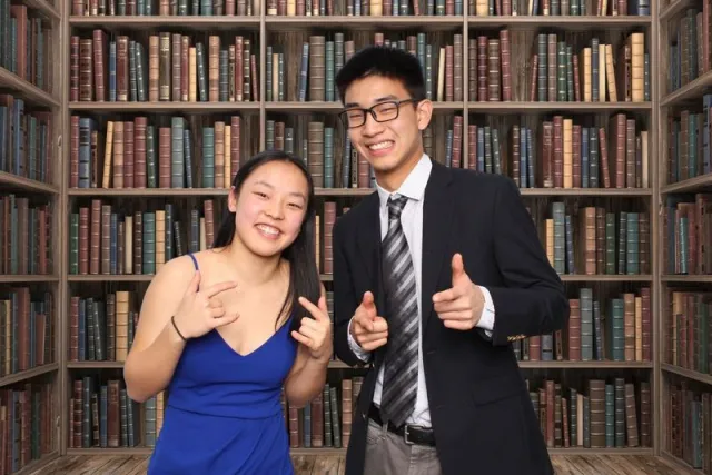 Library photo booth backdrop