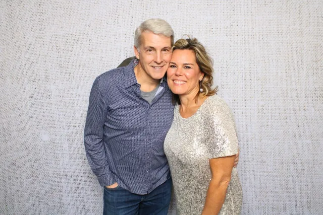 Linen photo booth backdrop