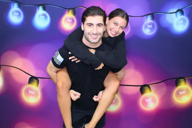 Multi String Lights photo booth backdrop