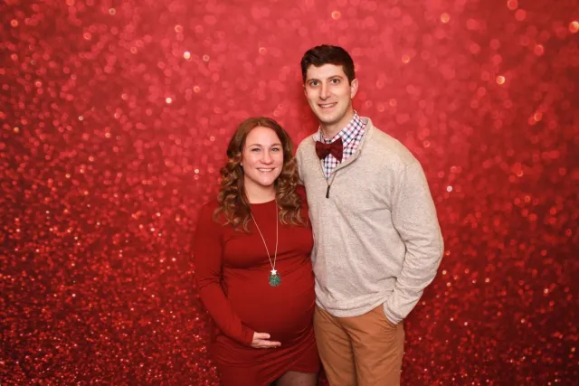 Red Sparkle photo booth backdrop