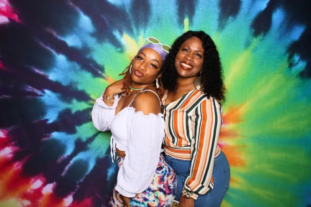 Tiedye photo booth backdrop