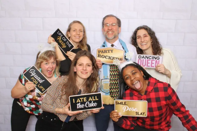 White Brick photo booth backdrop
