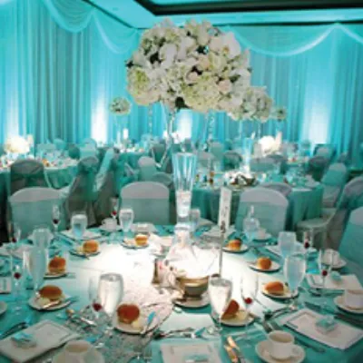 LED uplighting for event venue ambiance